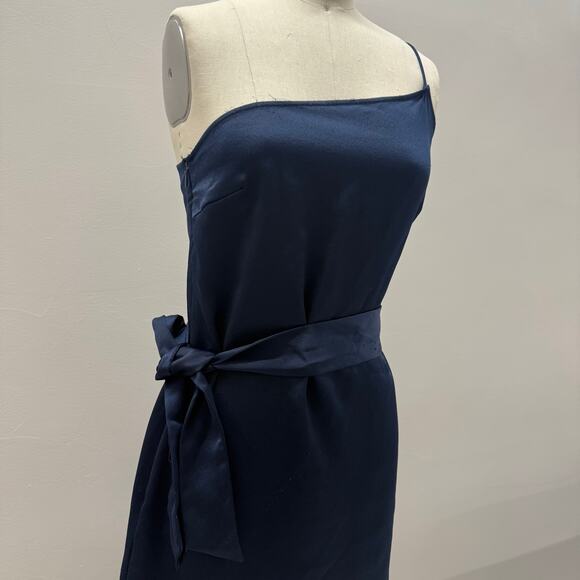 Marissa Webb One Shoulder Tie Mini Dress in Navy Blue 💛 - Picture 6 of 14